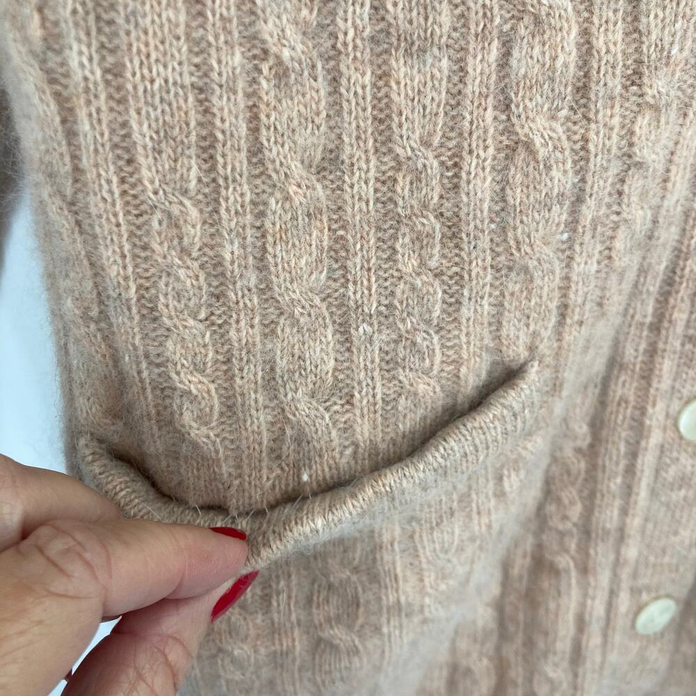 Vintage Liz Claiborne Lambswool Angora Cardigan Sweater Granny Old Money Large - Picture 5 of 10